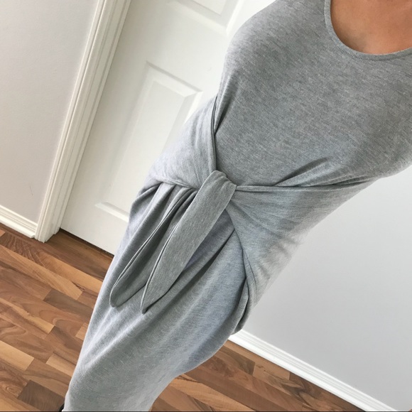 LAST • Dream Grey Tie Maxi Dress - Picture 5 of 6